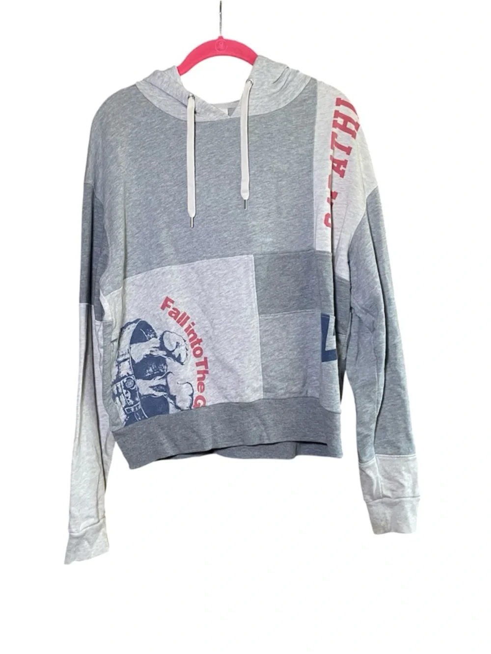 Gap Women's Sweatshirt Hoodie Logo Remix Pullover Grey Size L - Picture 2 of 6